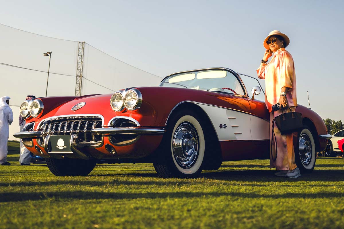 Bahrain Concours Red Corvette Lady